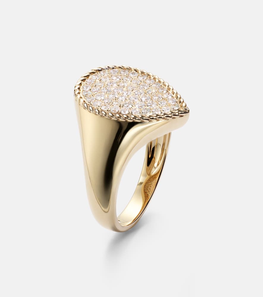Yvonne Léon 18kt gold pinky ring with diamonds