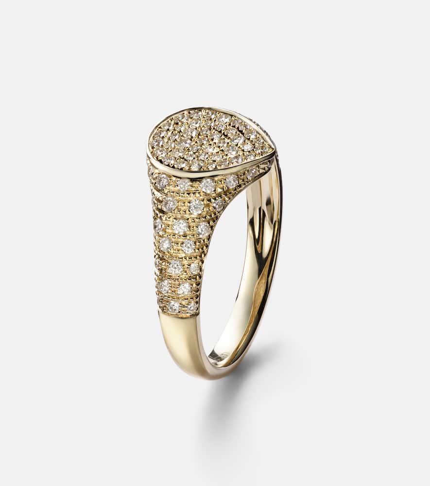 Yvonne Léon Mini 9kt gold ring with diamonds