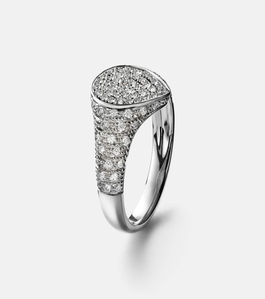 Yvonne Léon Mini 9kt white gold ring with diamonds