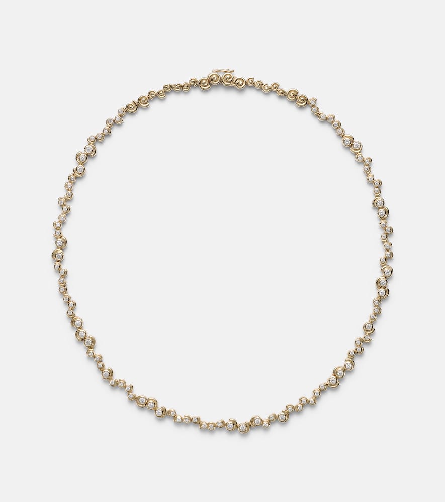 Yvonne Léon Rivière Escargot 9kt gold necklace with diamonds