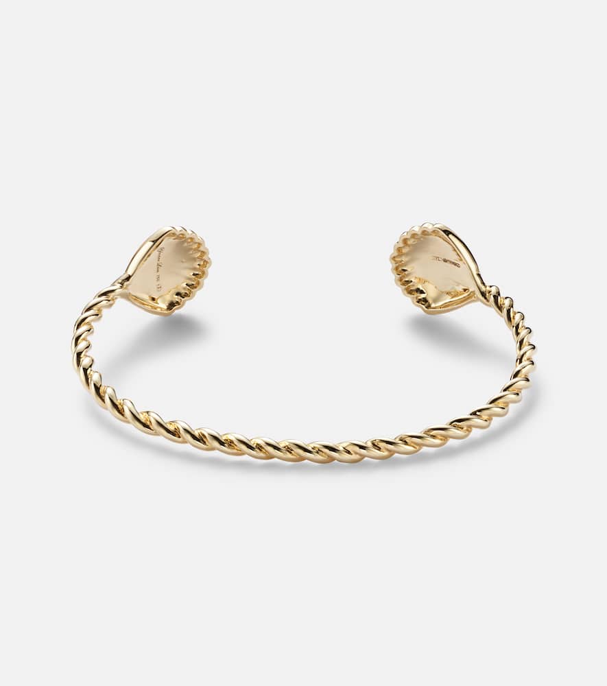 Yvonne Léon Jonc Coquillage 18kt gold bracelet with diamonds