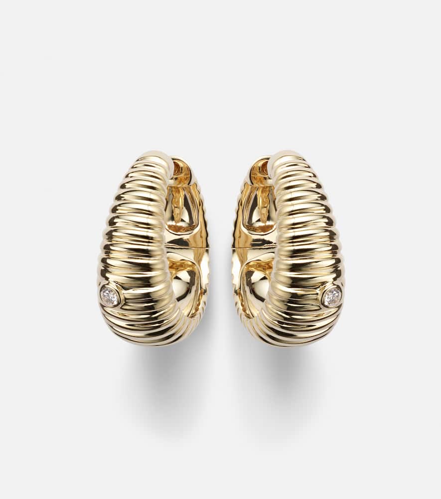 Yvonne Léon Berlingot 9kt gold earrings with diamonds