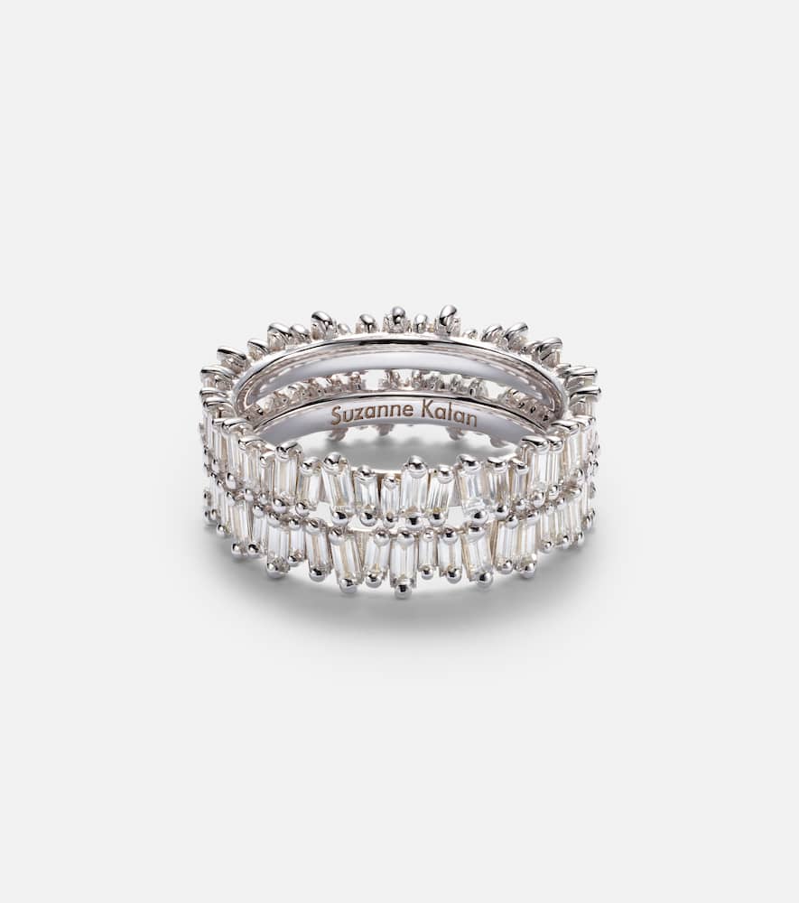 Midi 18kt white gold tech ring jackets with diamonds