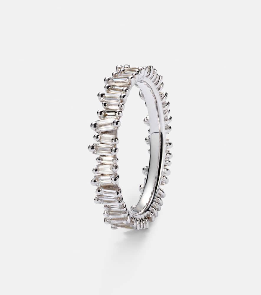 Midi 18kt white gold tech ring jackets with diamonds