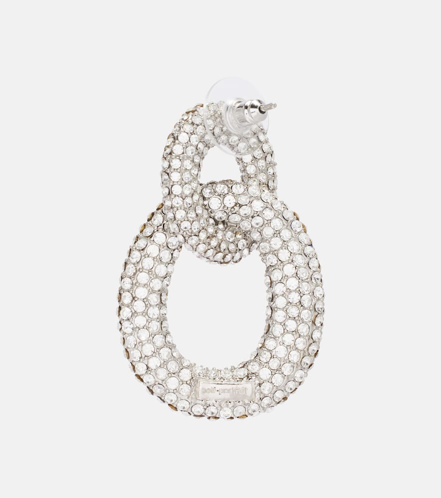 Crystal-embellished drop earrings