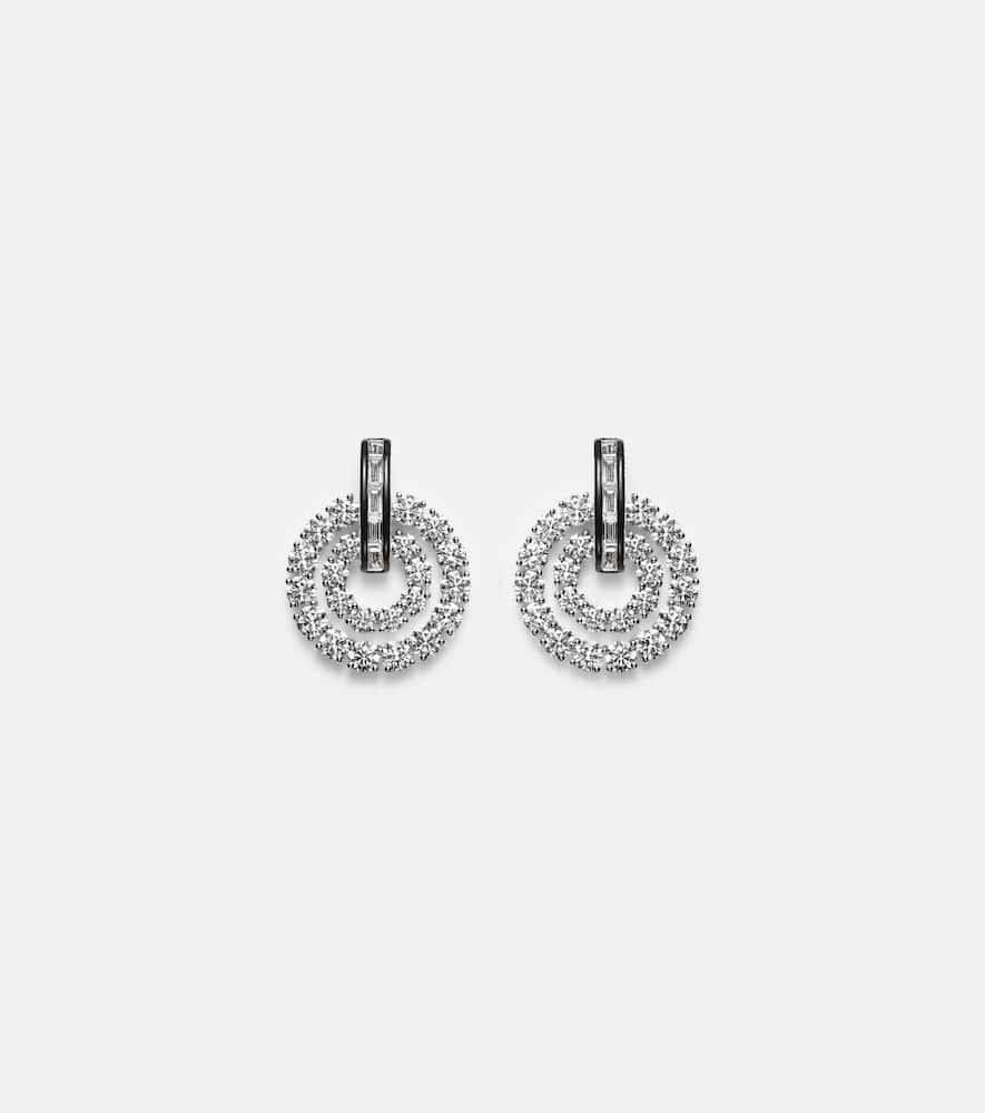 Diana 18kt white gold and enamel earrings with diamonds
