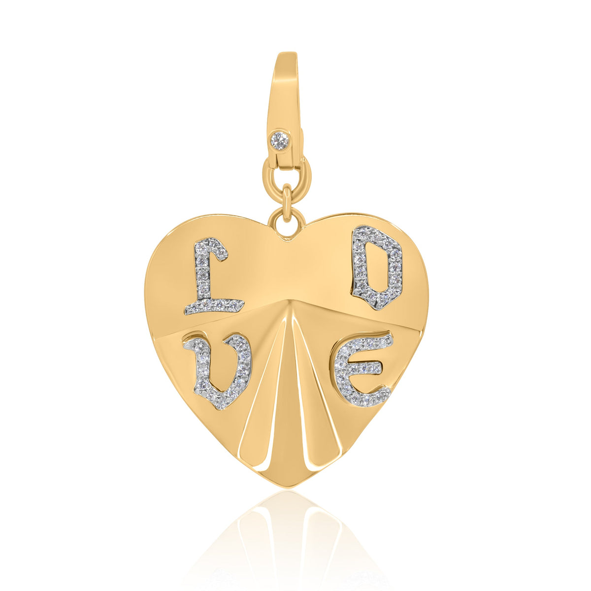 Gold Diamond Love Heart Pendant