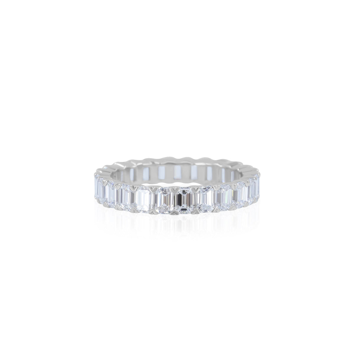 Gold Lab Diamond Emerald Cut Eternity Ring