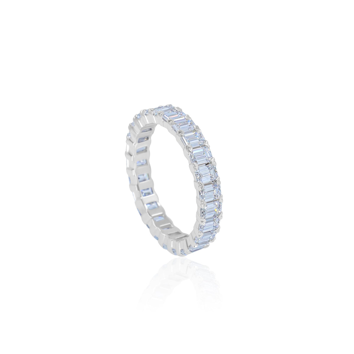 Gold Lab Diamond Emerald Cut Eternity Ring