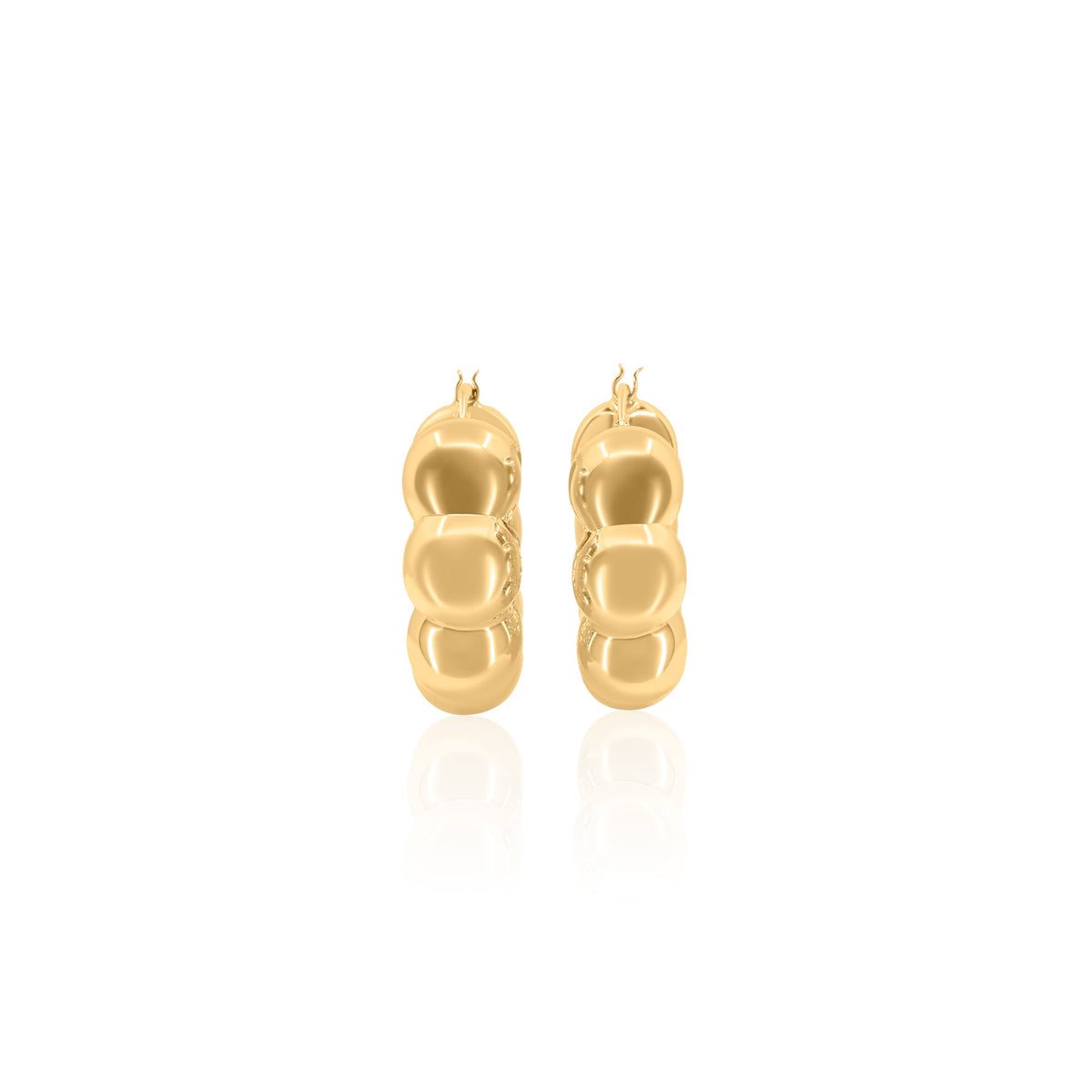 Gold Ball Hoop Earrings