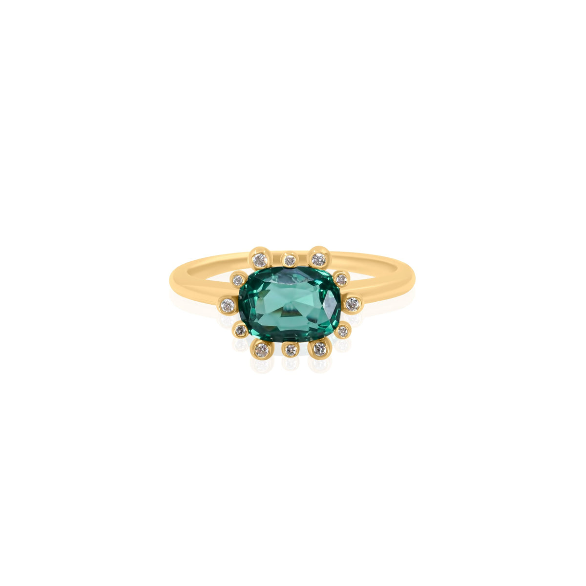 Gold Lab Diamond Emerald Ring