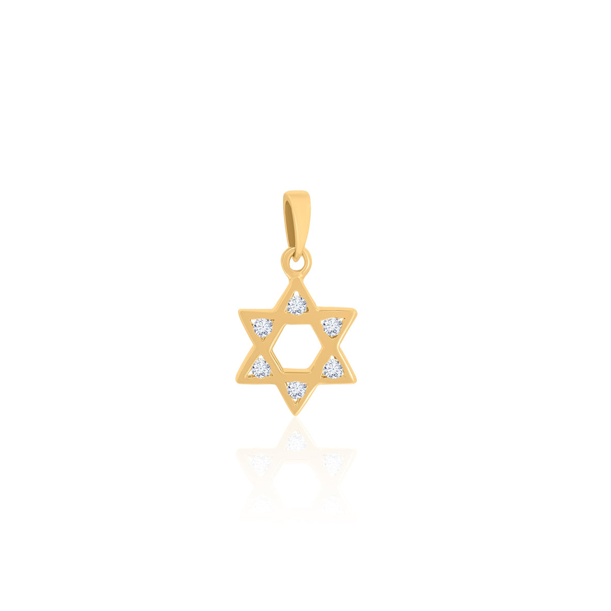 Gold Diamond Mini Star of David Pendant