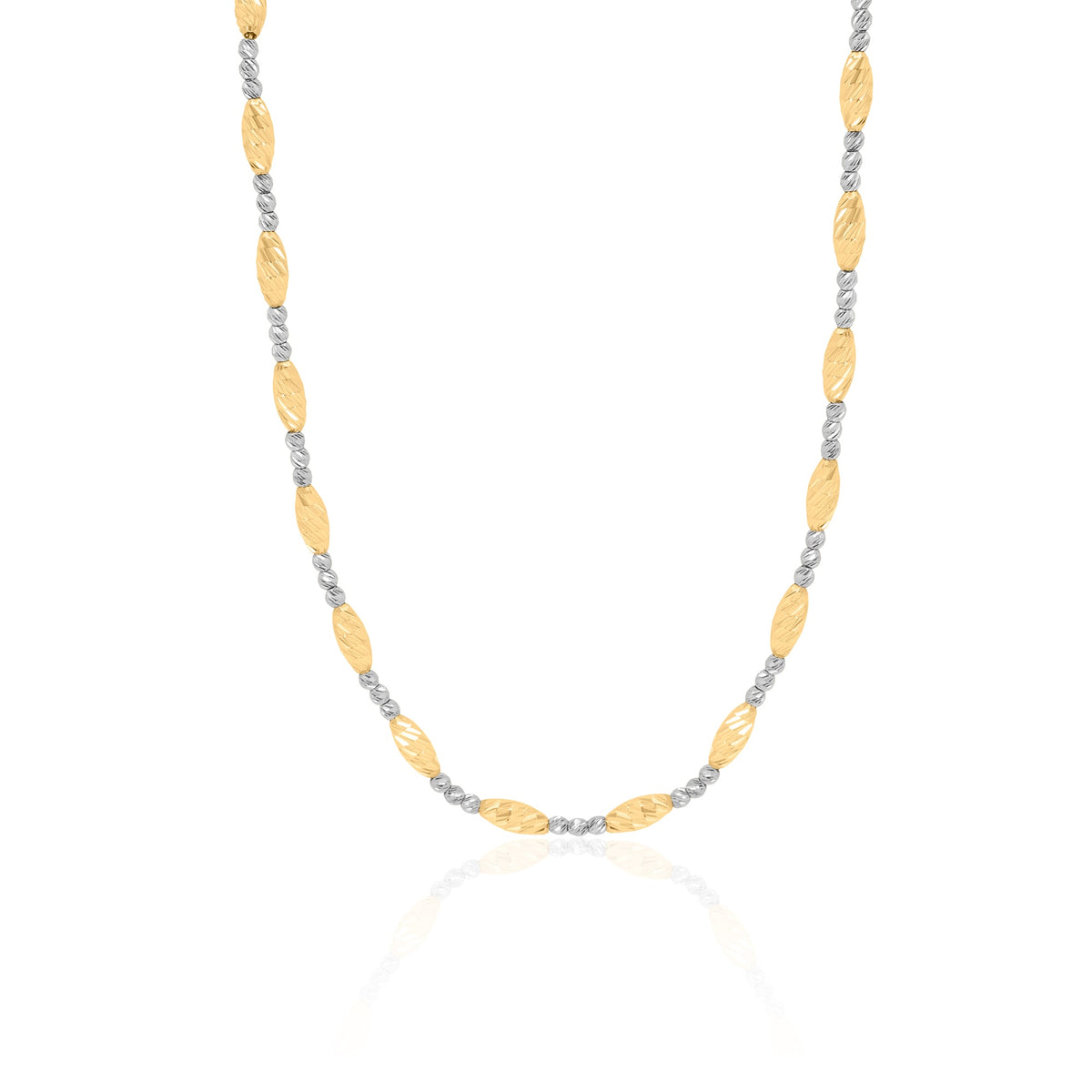 Gold Diamond Cut Two Tone Necklace