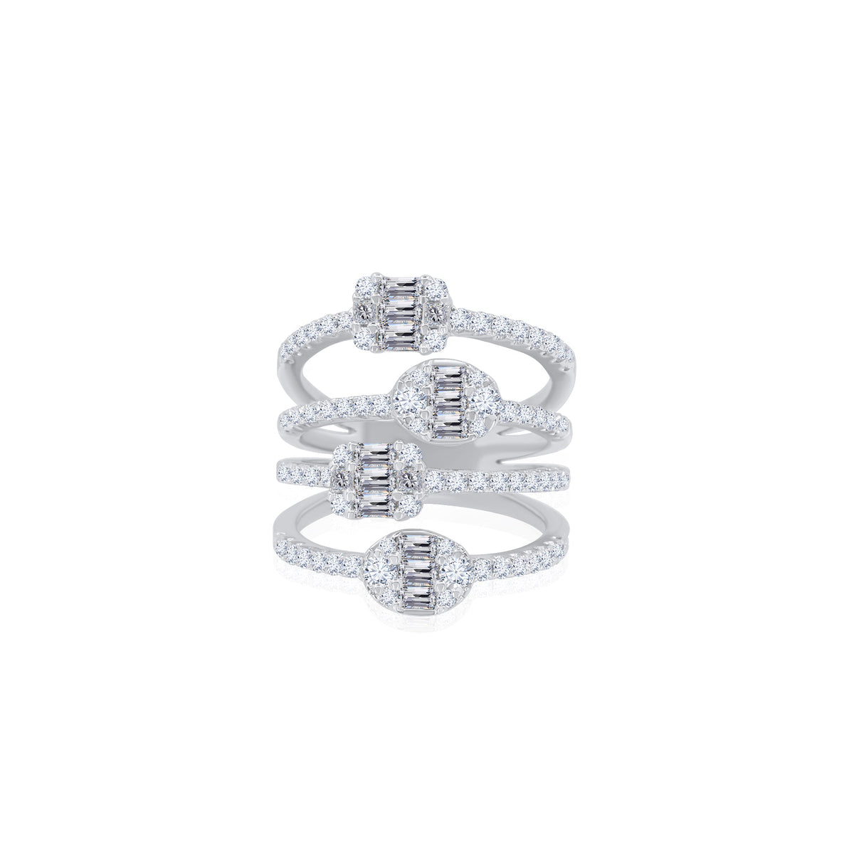 Gold Diamond Multi Shape Ring