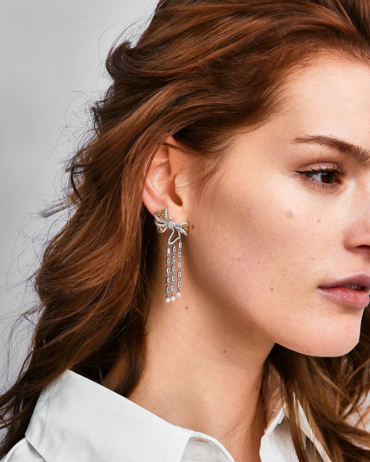 Lace Bow Drop Earrings