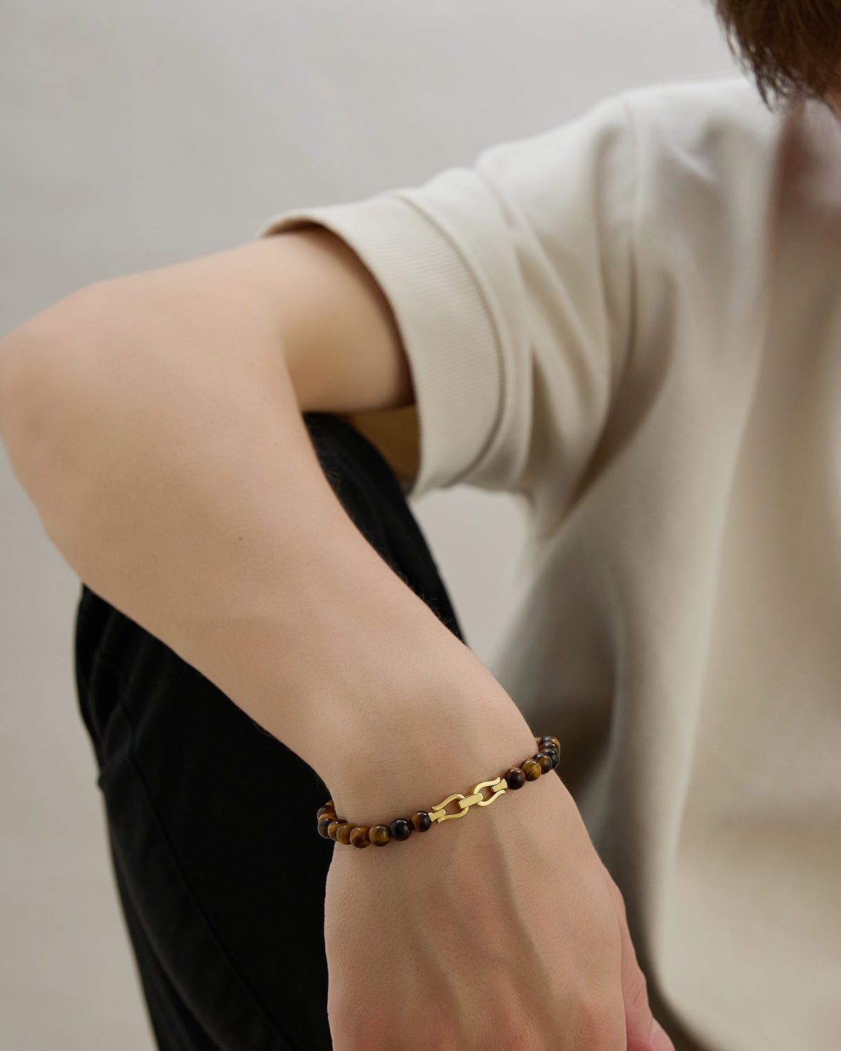 Signature Beaded Bracelet Tiger's Eye