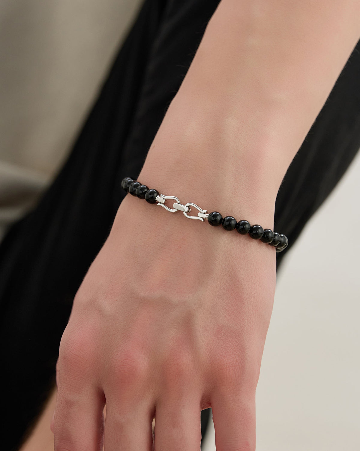 Signature Beaded Bracelet Black Onyx