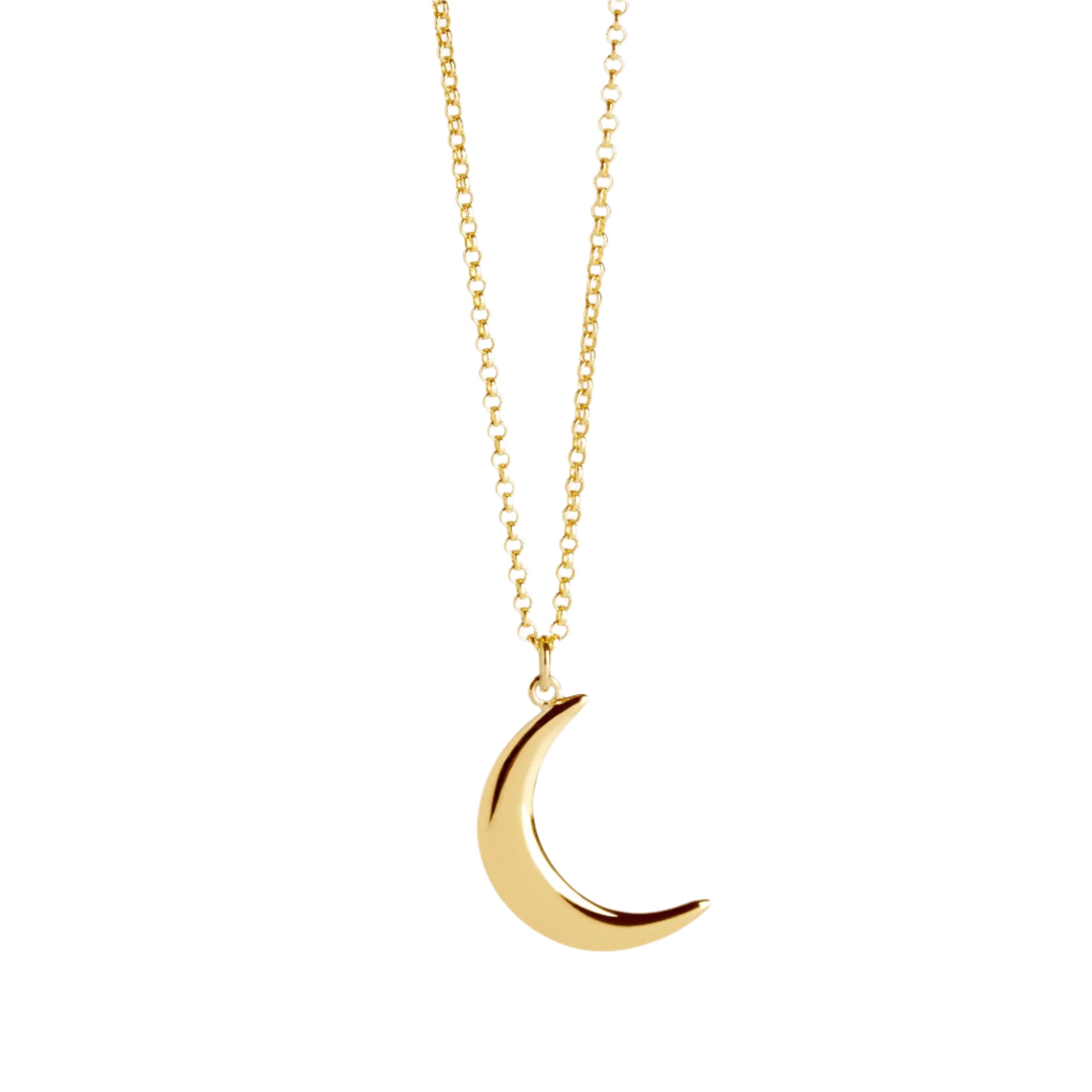 Crescent Moon Necklace Gold