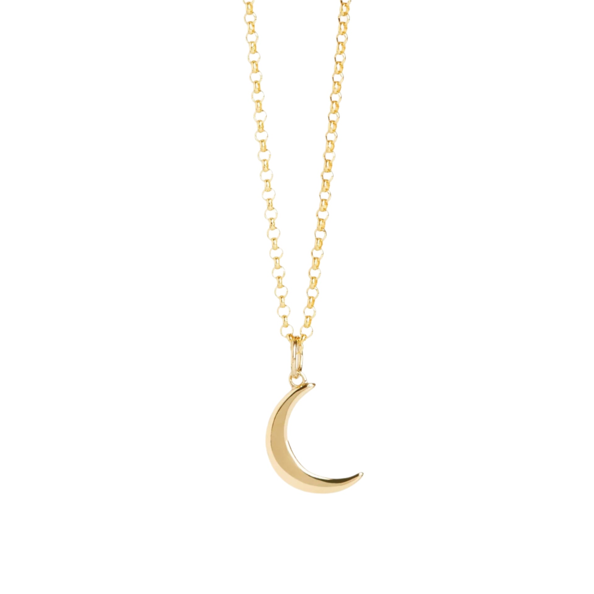 Mini Crescent Moon Necklace Gold