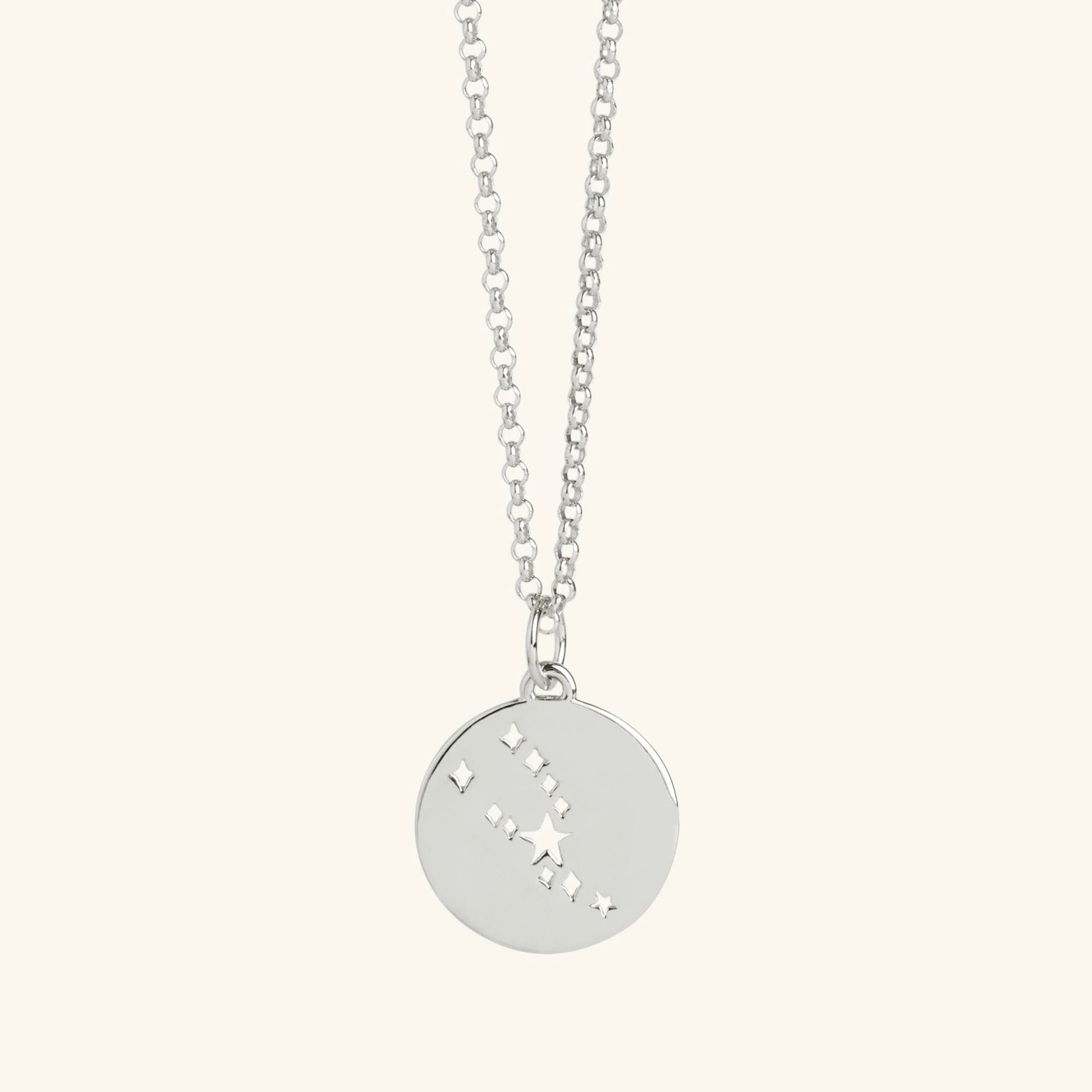 Taurus Star Sign Necklace Silver