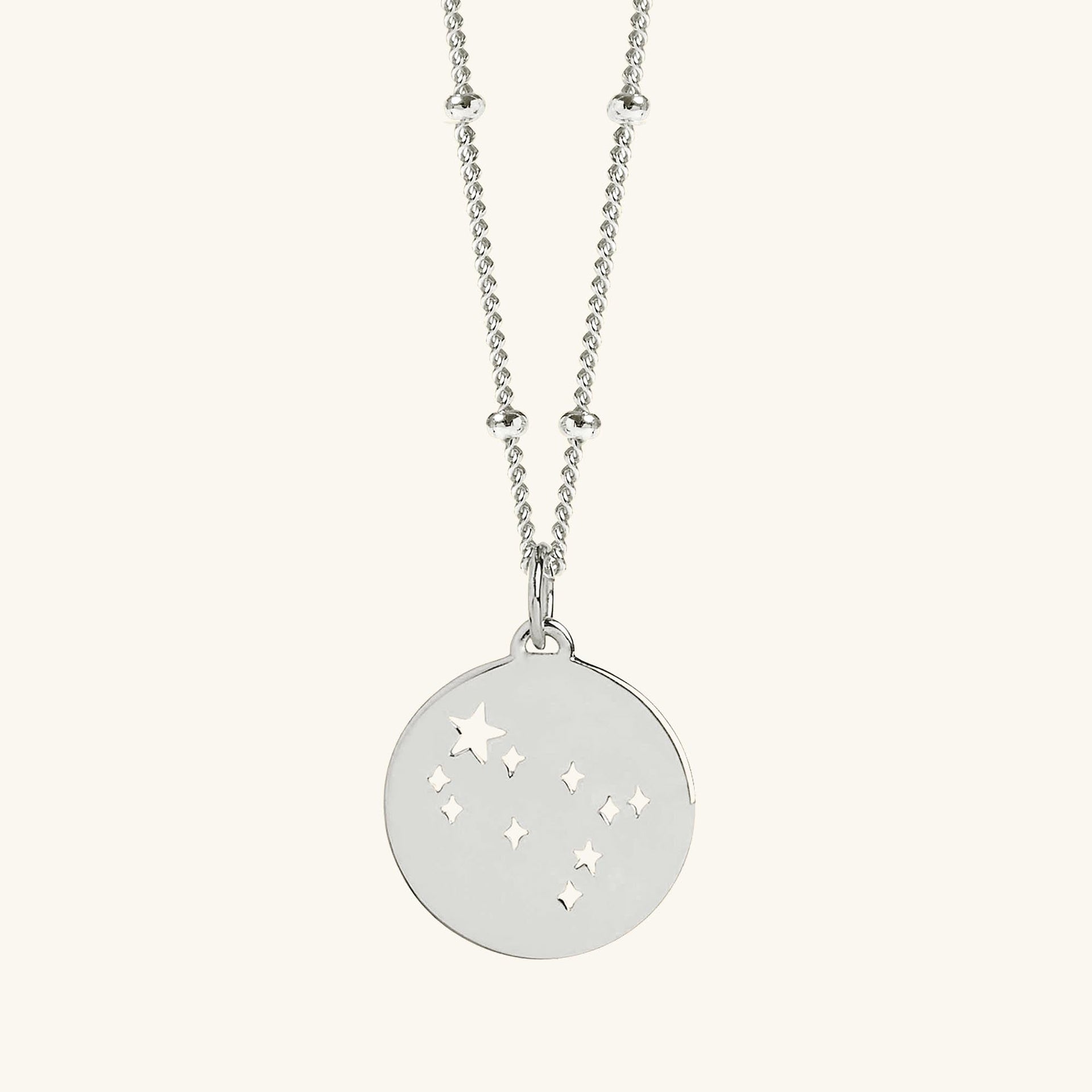 Gemini Star Sign Necklace Silver