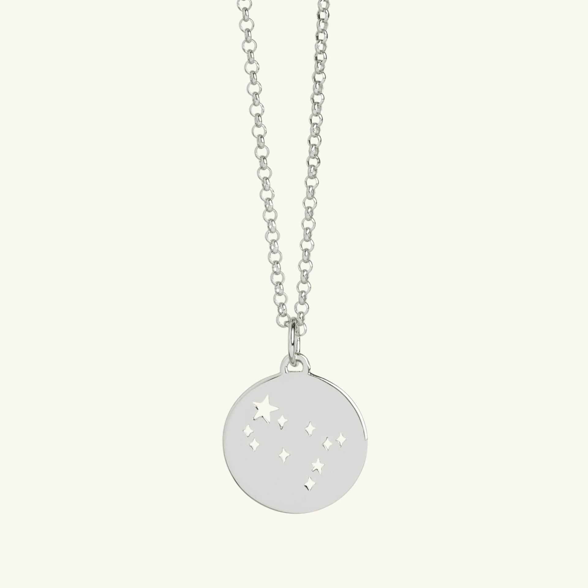Gemini Star Sign Necklace Silver