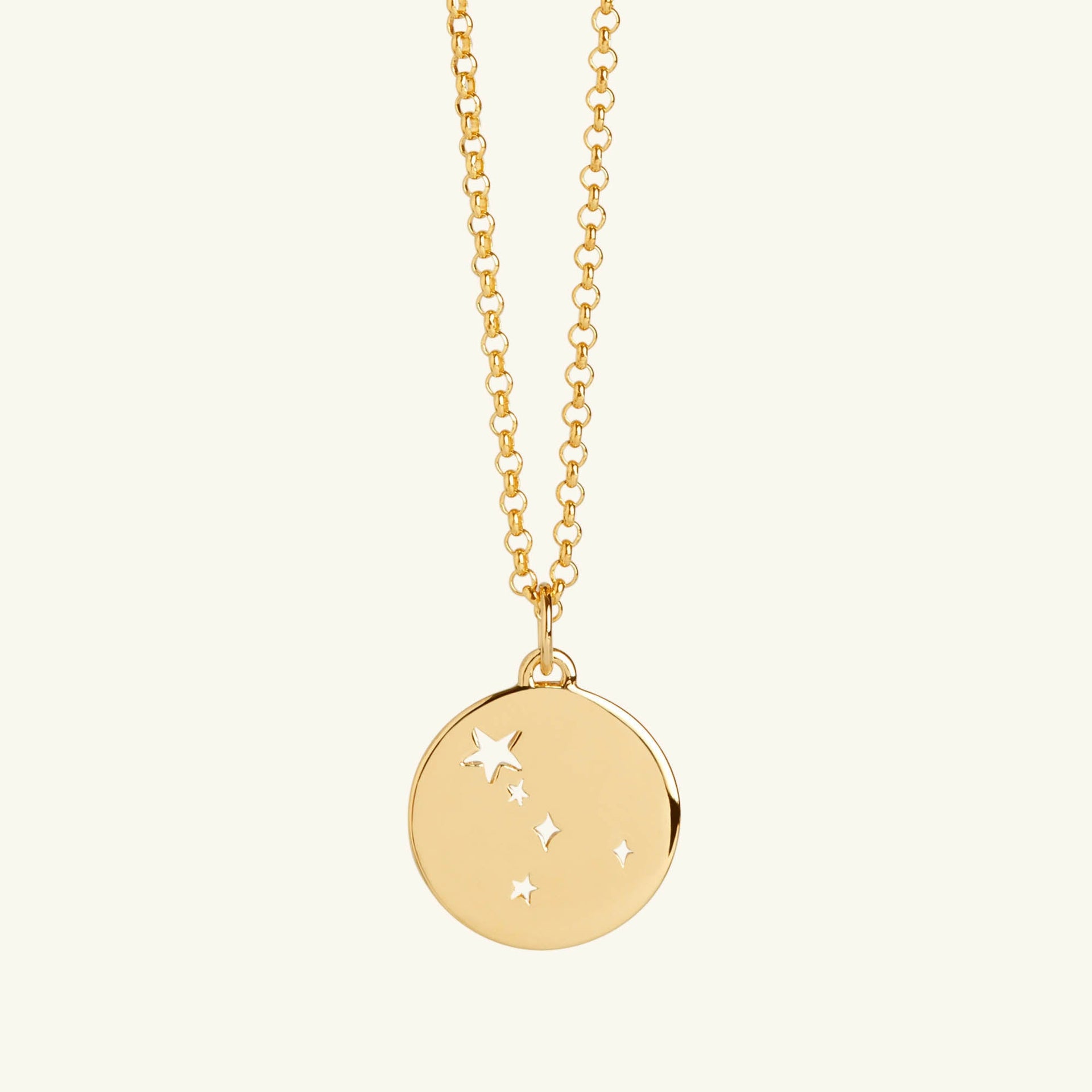 Cancer Star Sign Necklace Gold