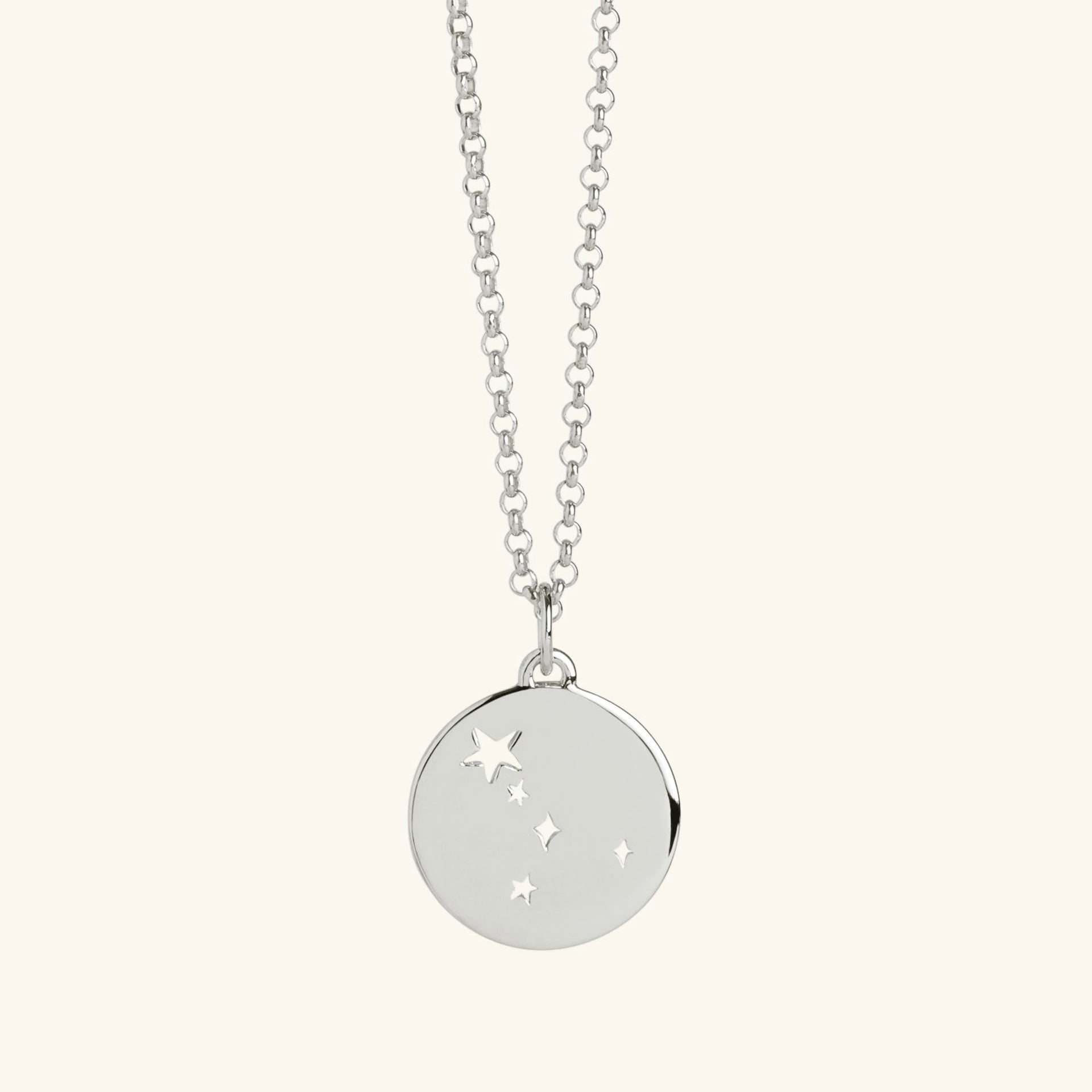 Cancer Star Sign Necklace Silver