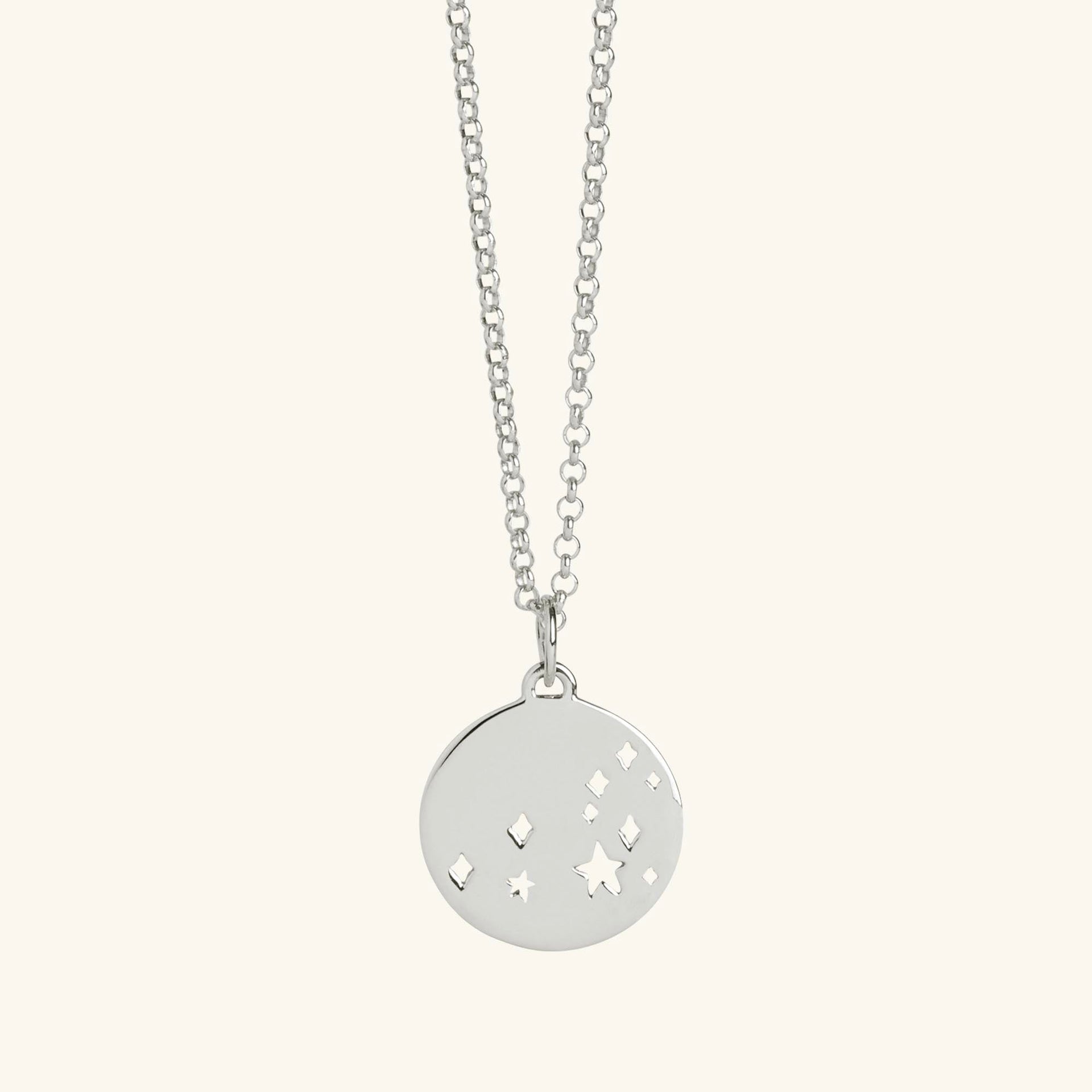 Leo Star Sign Necklace Silver