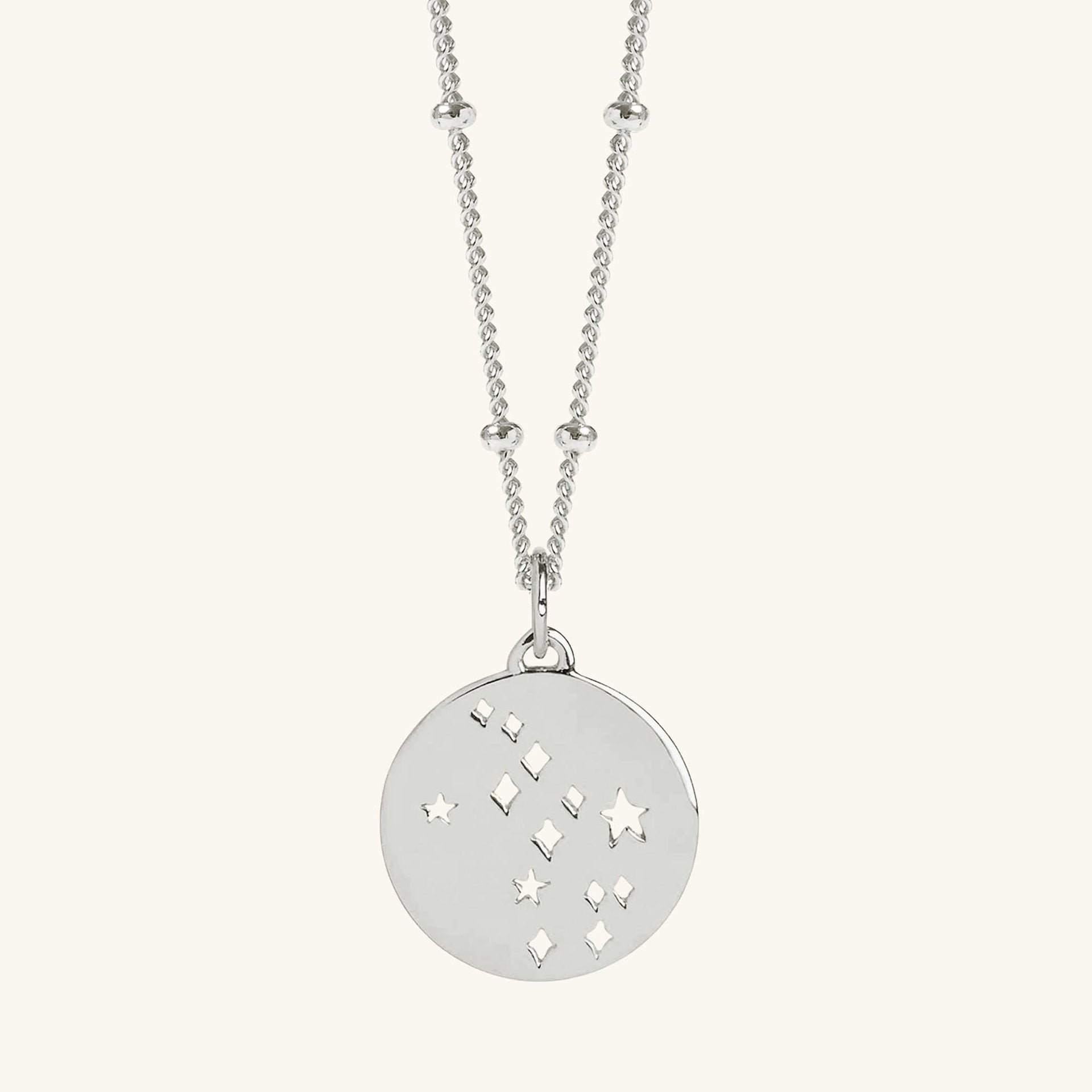 Virgo Star Sign Necklace Silver