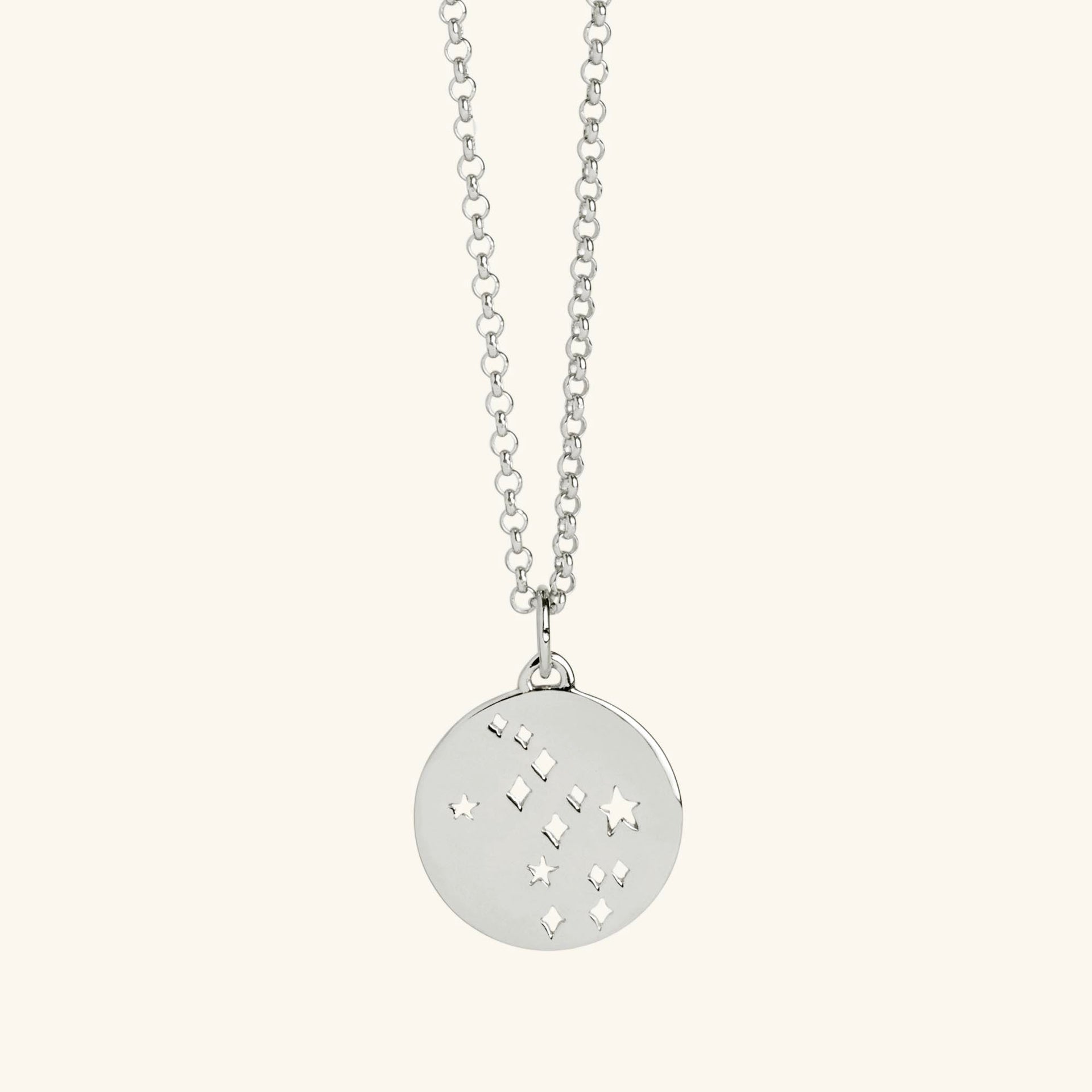 Virgo Star Sign Necklace Silver
