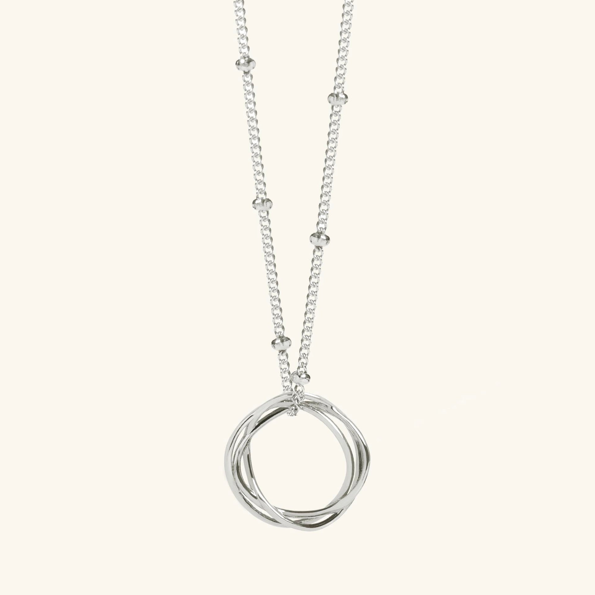 Silver Karma Necklace with Bead Chain