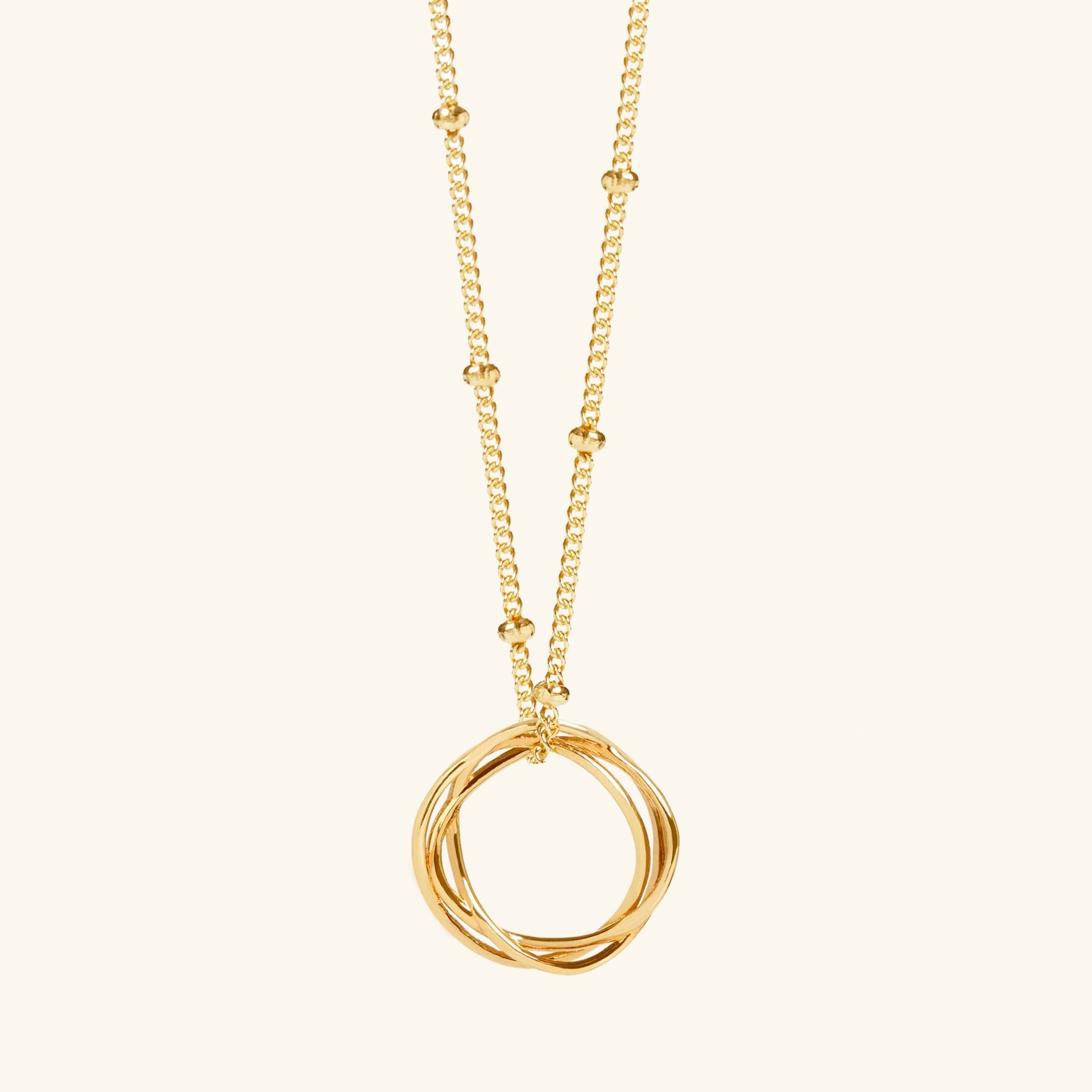 Gold Karma Necklace with Bead Chain