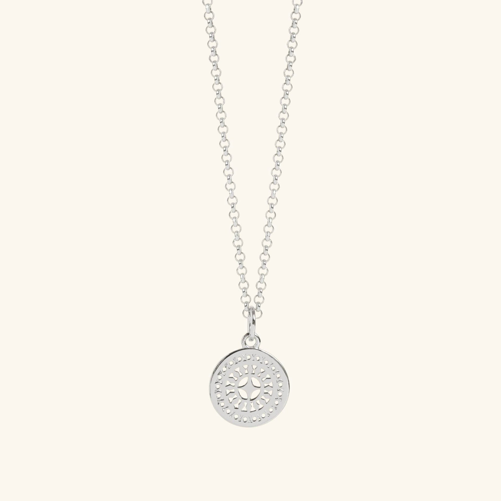 Mini Ancient Sun Necklace Silver