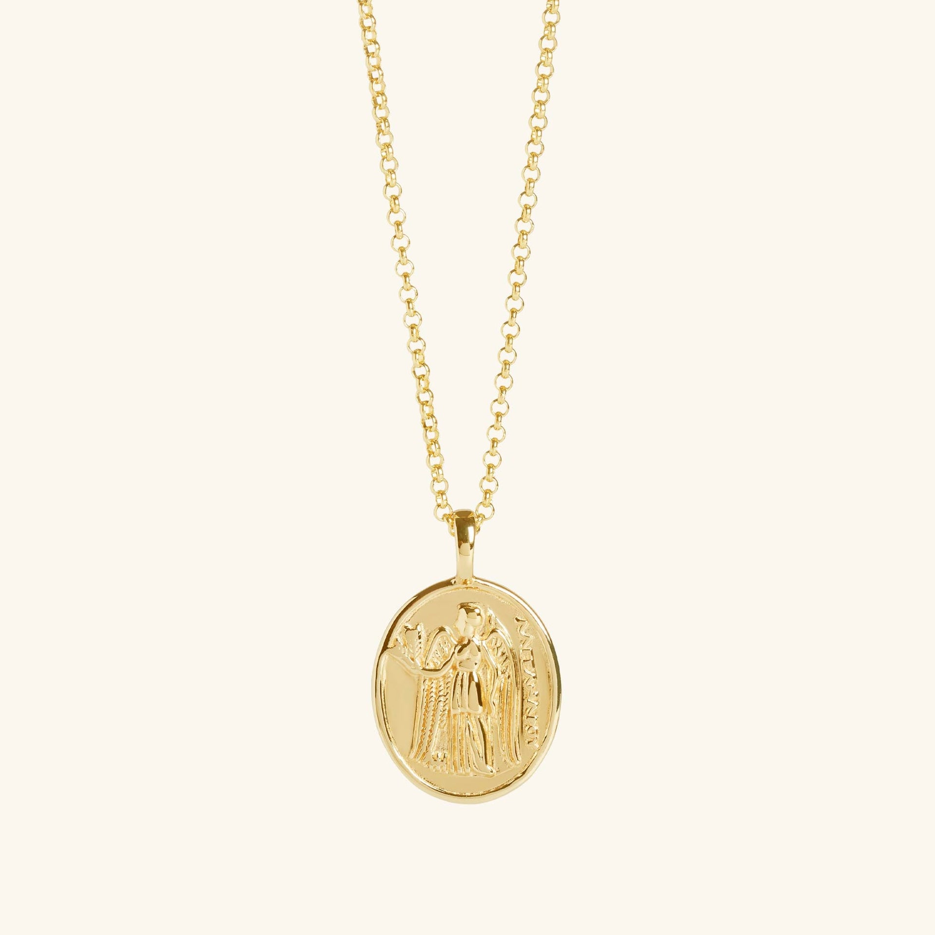 Gold Athena Coin Necklace