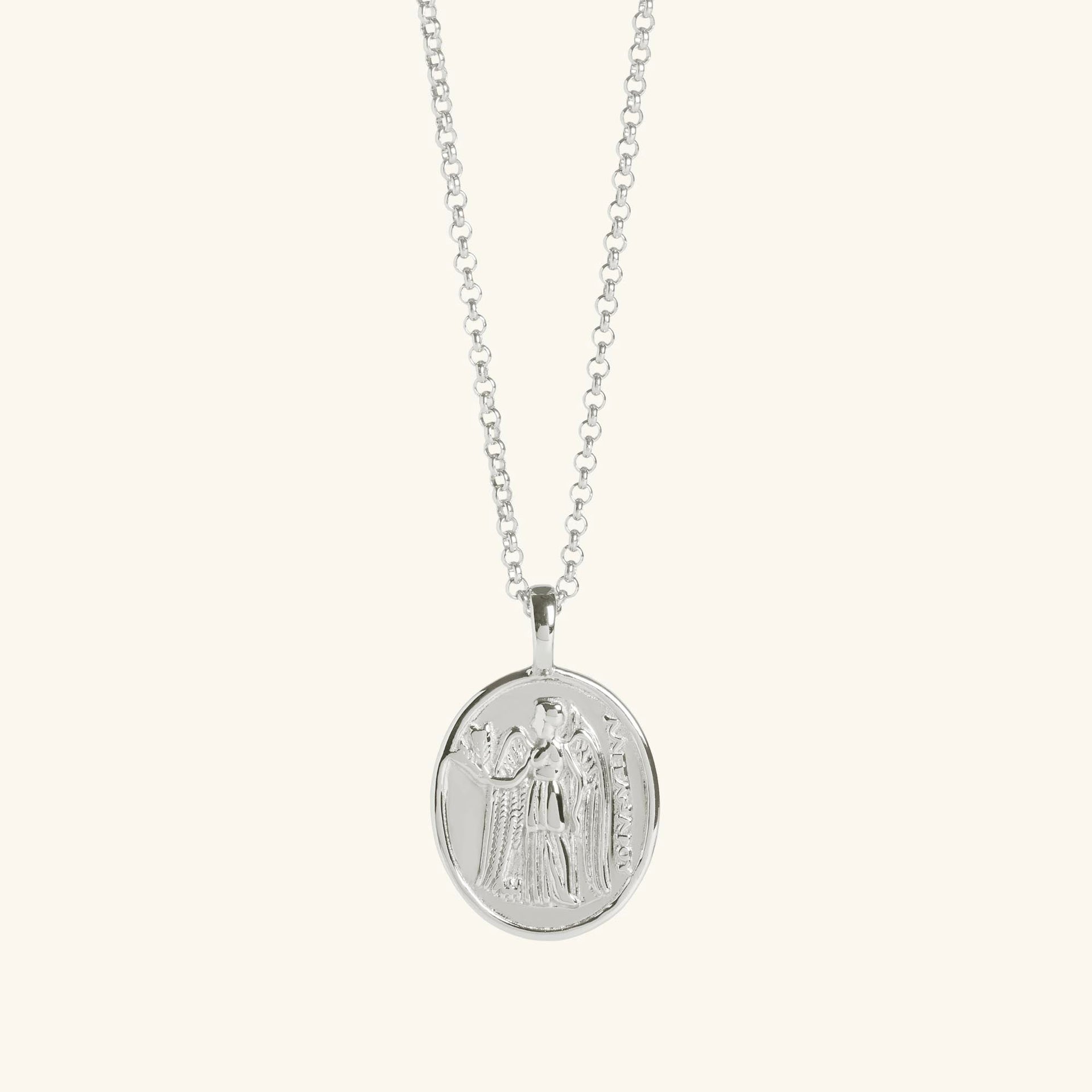 Silver Athena Coin Necklace