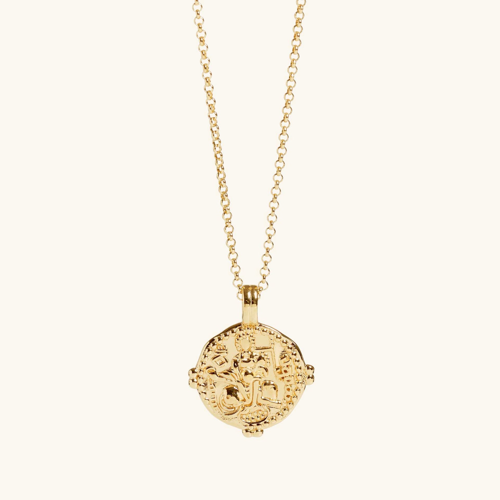 Gold Durga Coin Necklace