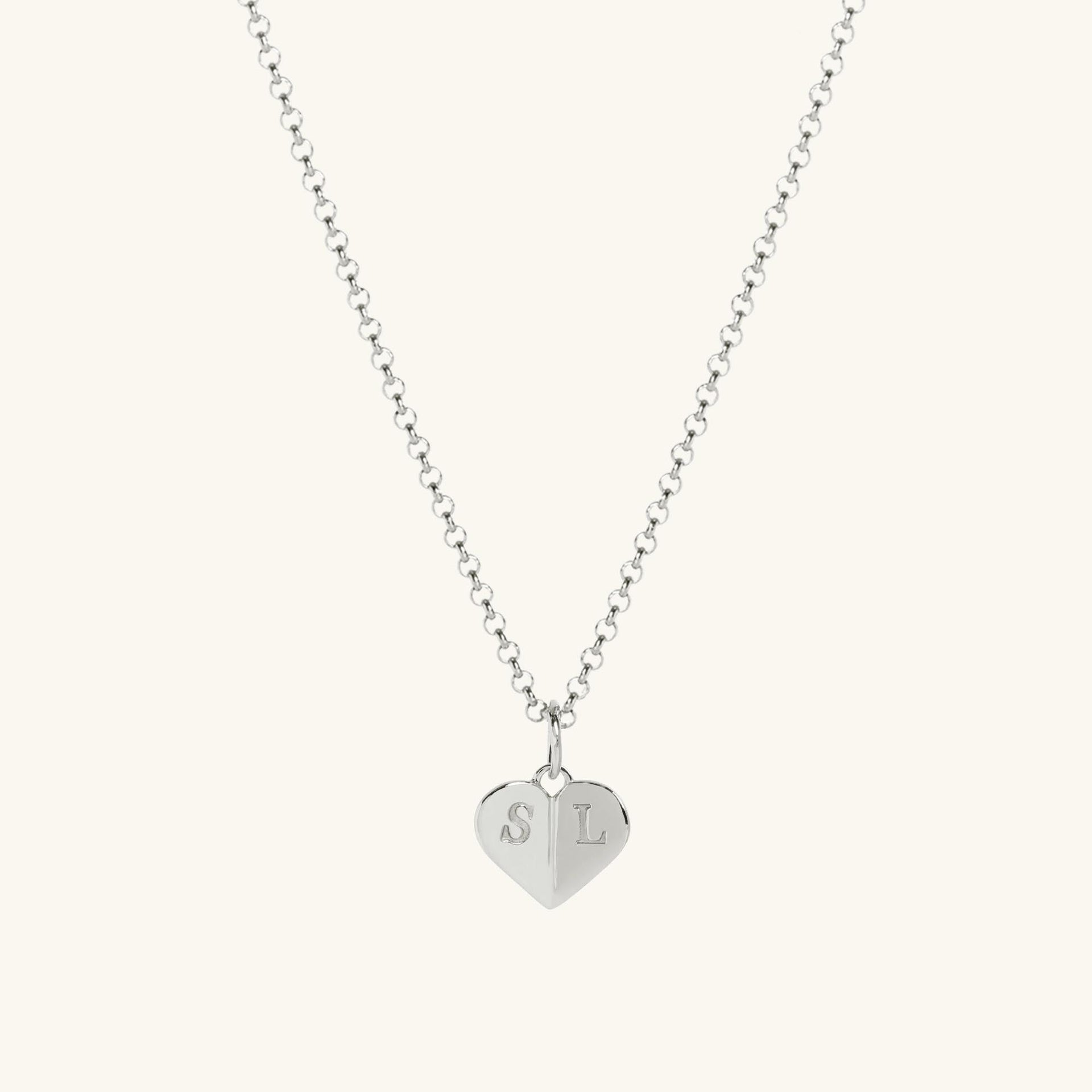 Mini Heart Necklace Silver