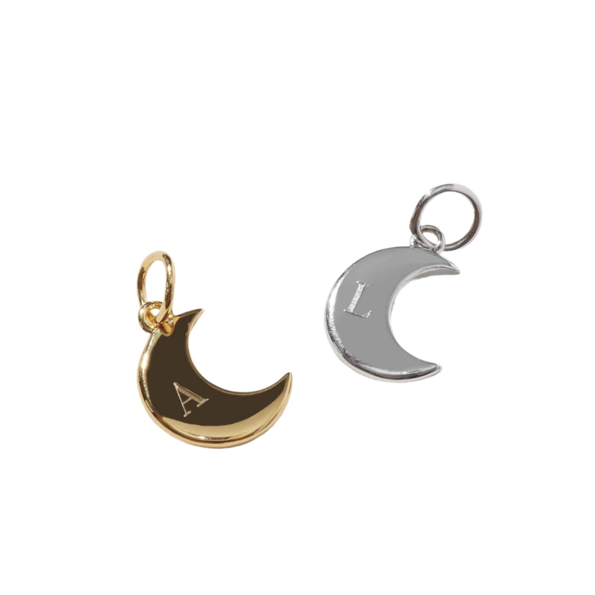 Personalised Moon Pendant Gold