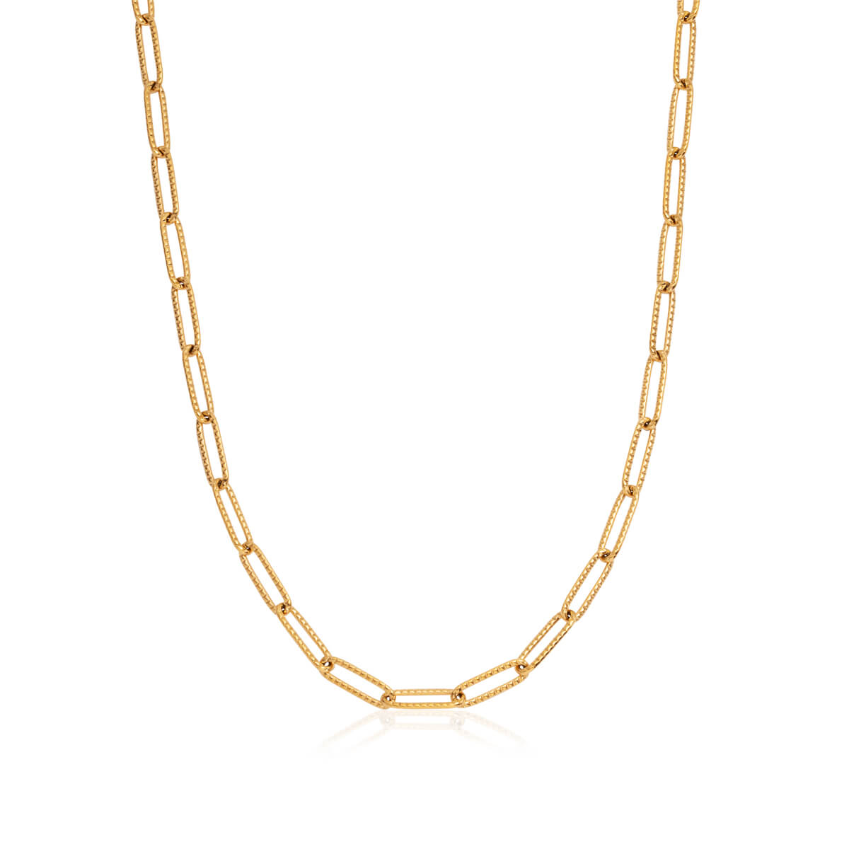 Paperclip Chain Necklace (Gold)