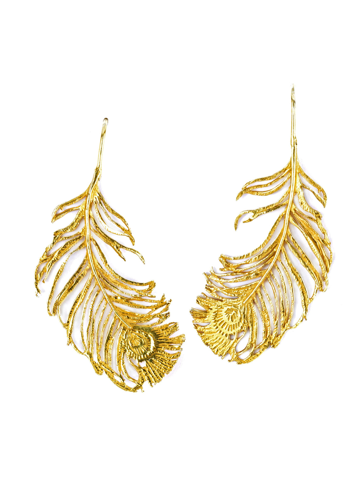 Peacock Feather Hook Earrings