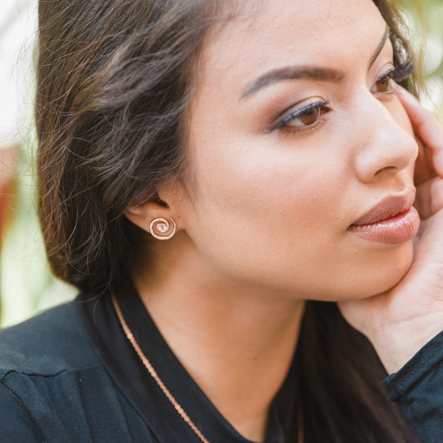 Rose Gold Vermeil Spiral Morganite Earrings