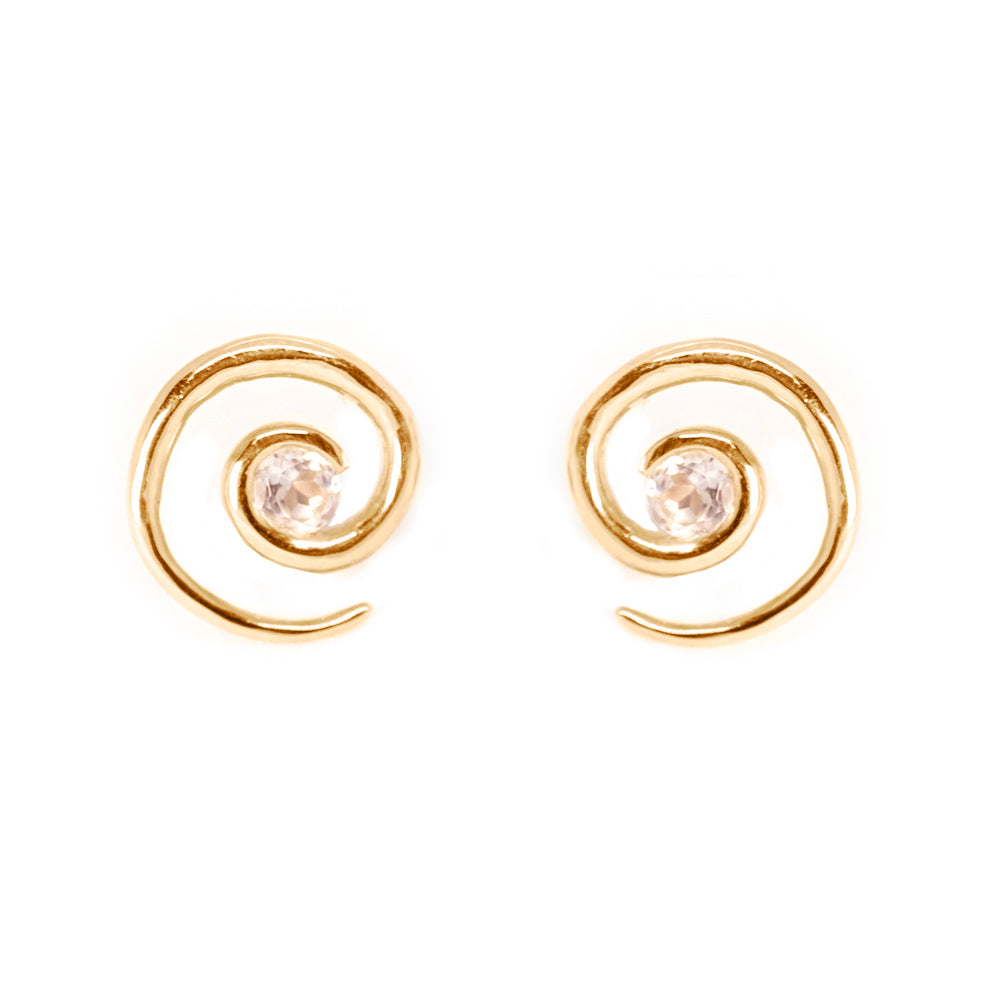 Rose Gold Vermeil Spiral Morganite Earrings