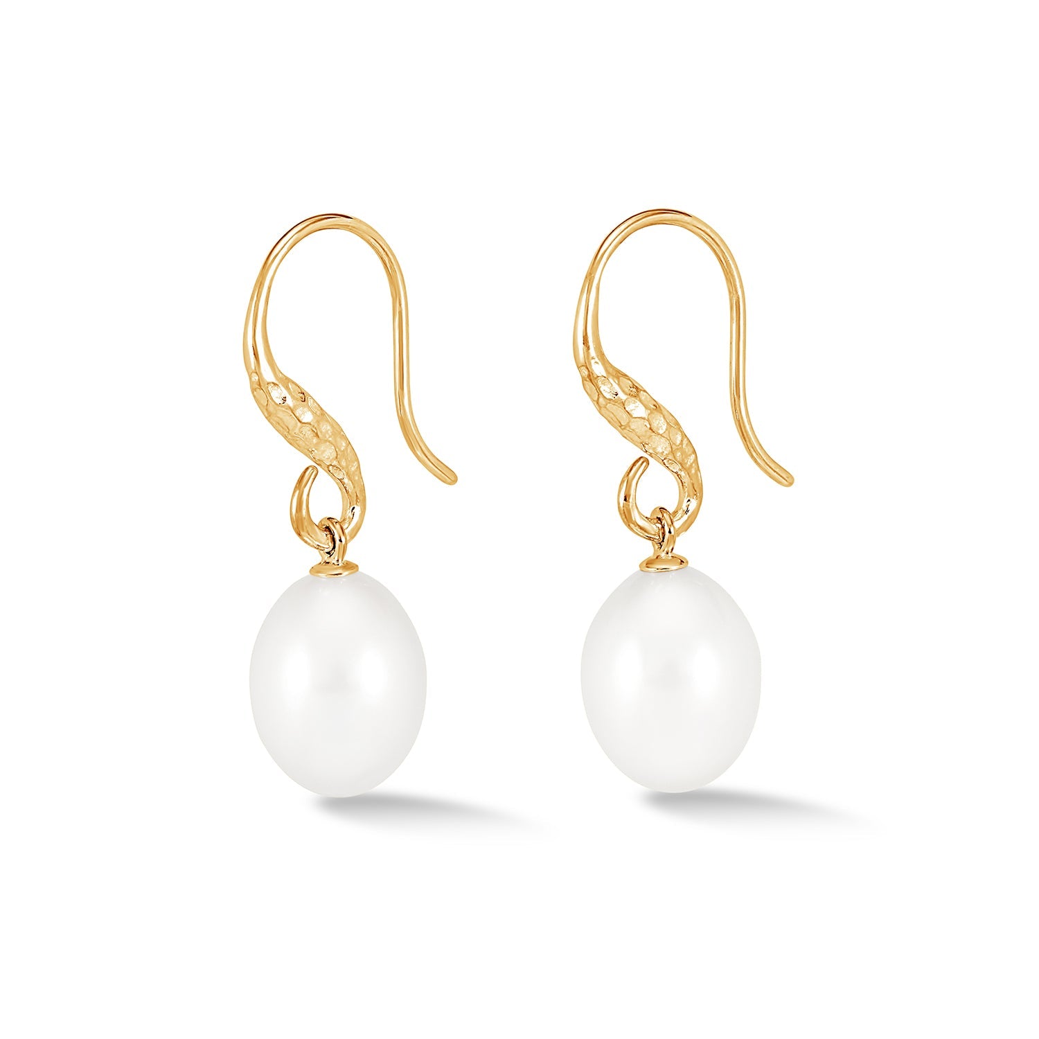 12mm Oval White Freshwater Pearl Drop Earrings1