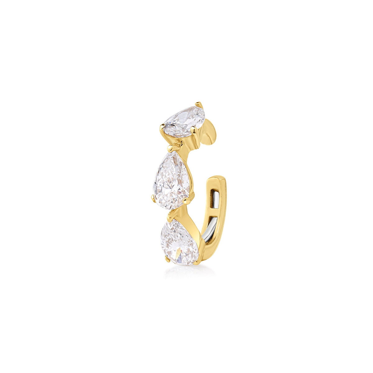 Three Pear Diamond Ear Cuff