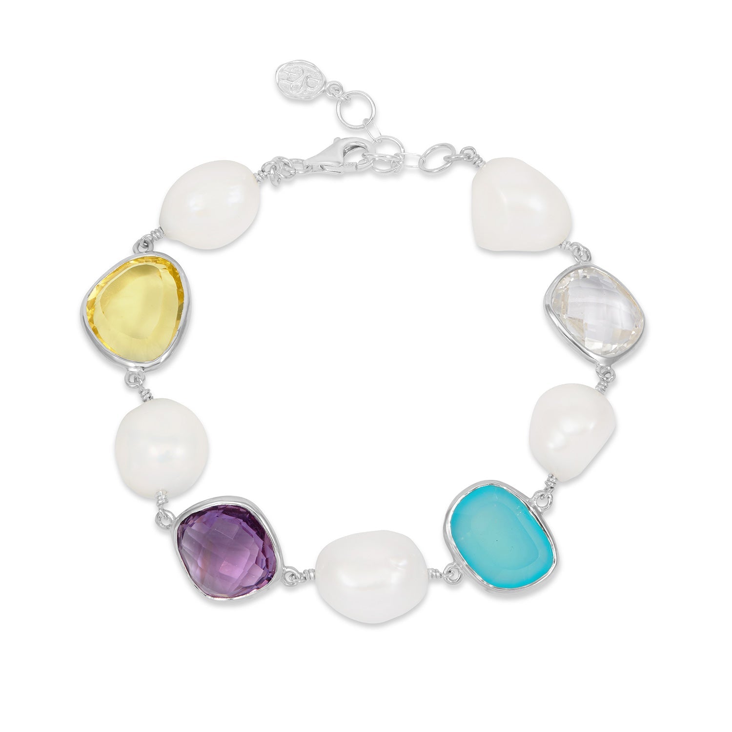 Candy' Gemstone & Pearl Pebble Bracelet