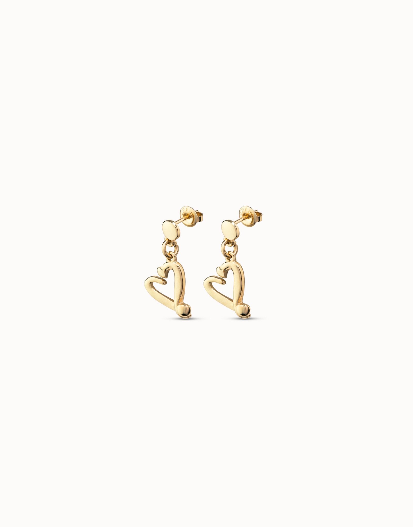 Nailed heart drop earrings
