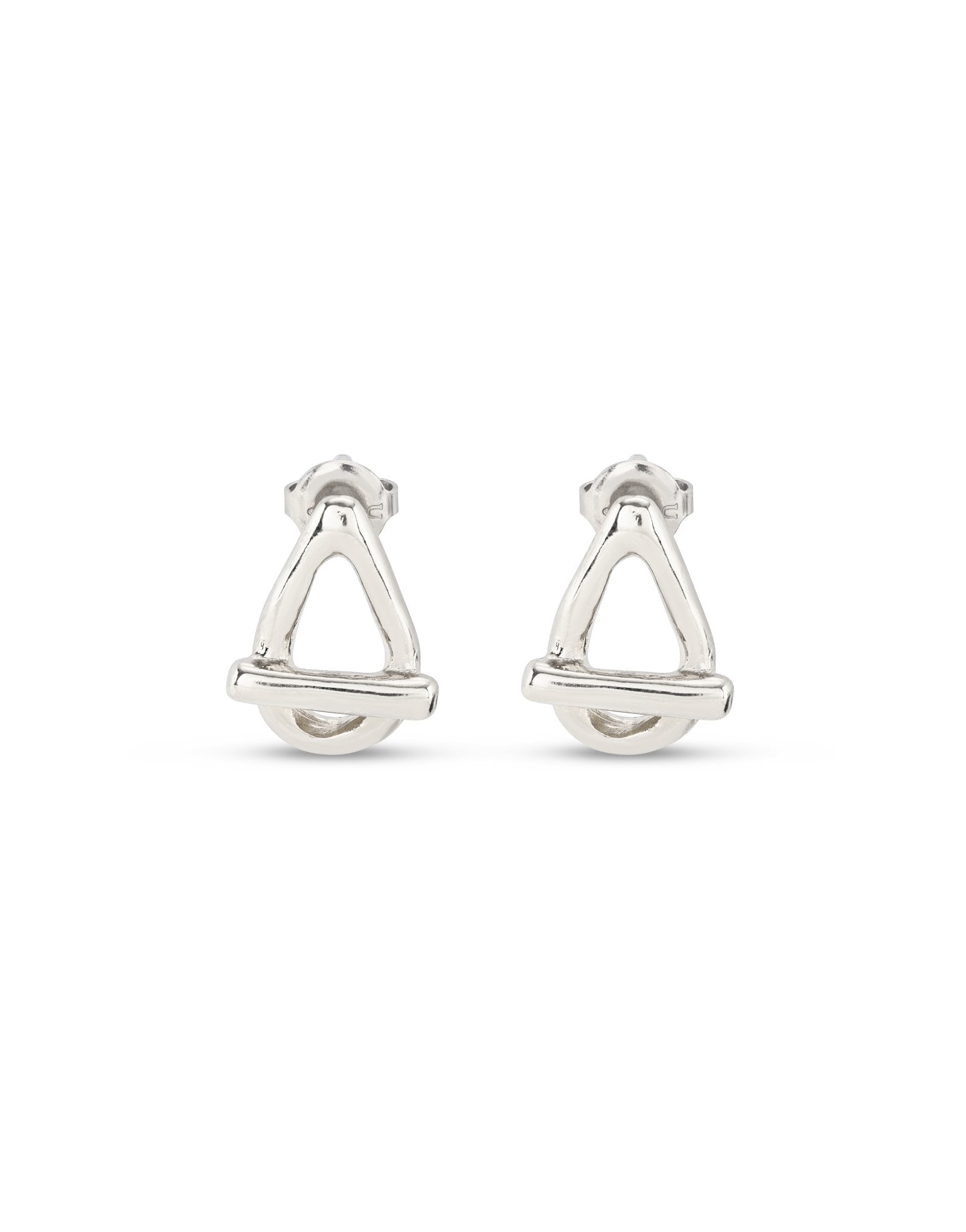 Drop oval link shaped earrings