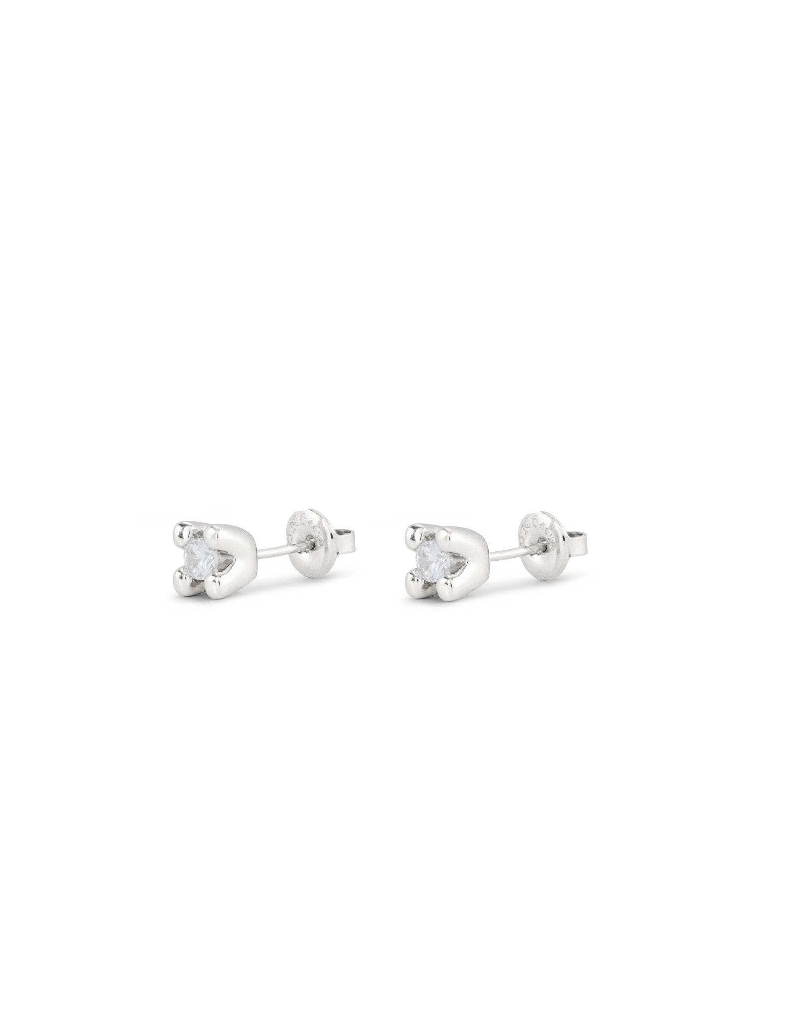 Stud earrings with white cubic zirconia
