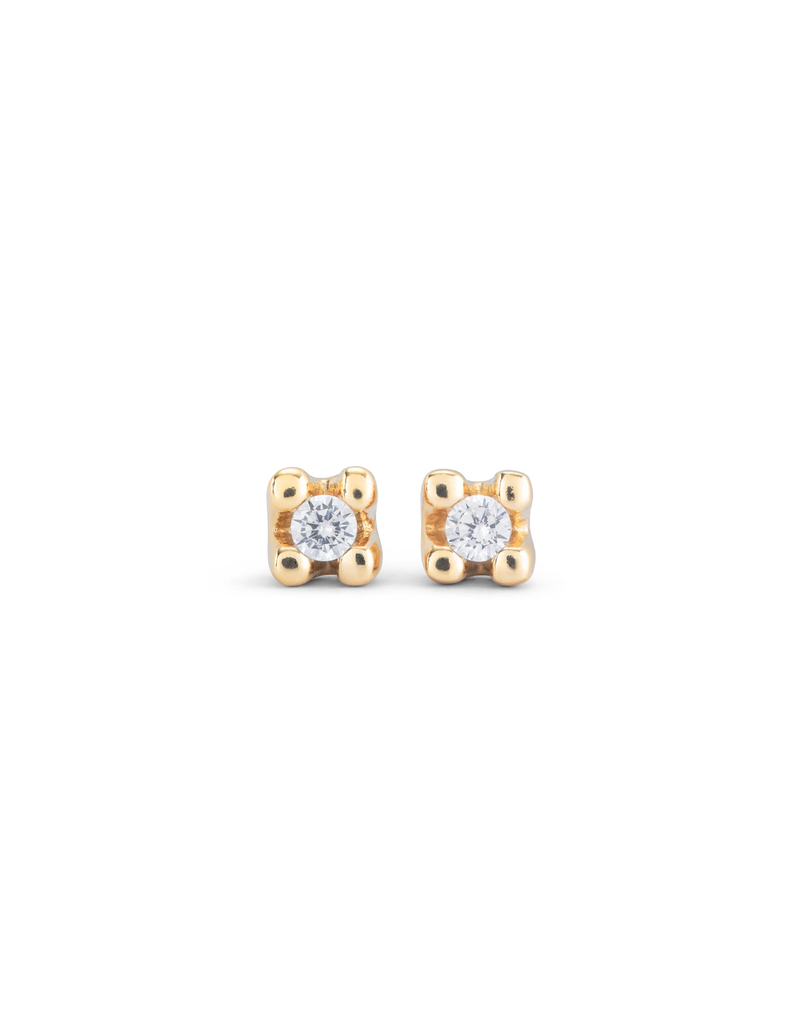 Stud earrings with white cubic zirconia